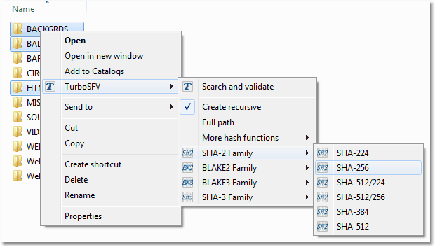 Screenshot: Shell integration