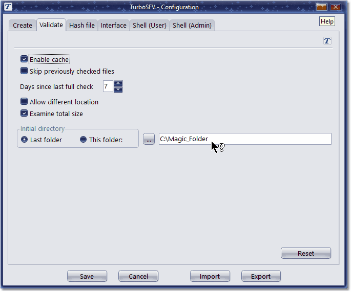 Screenshot: Configuration help