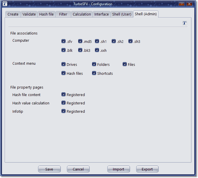 Screenshot: Configuration tab shell (system)