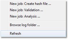 Screenshot: Service joblist context menu