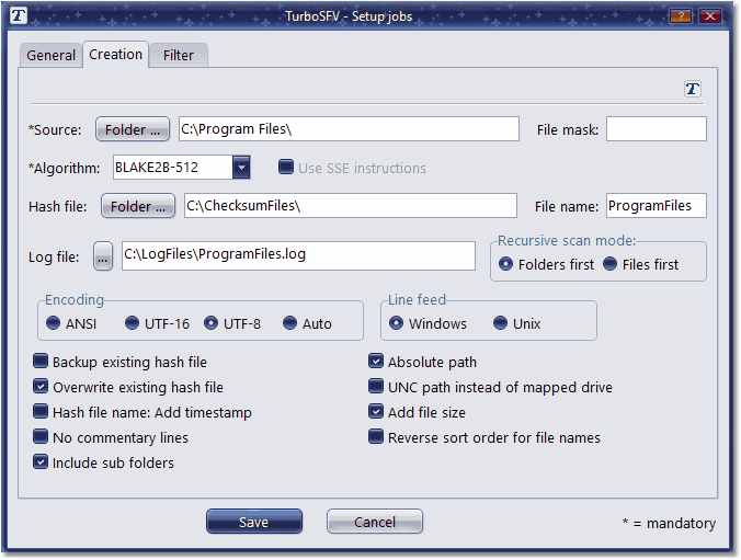 Screenshot: Service job type creation