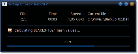 Screenshot: Create hash files